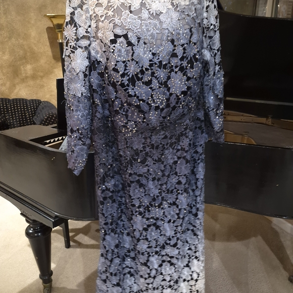 Elegant Lace Overlay Dress Plus Size Custom Wedding Mother Of Bride - Picture 9 of 11